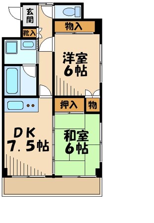 第二宮前平中央ハイツの物件間取画像